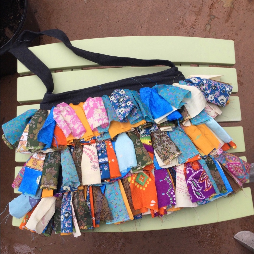 Bohemian Patchwork Sari Silk Crossbody Bag - Multicolor